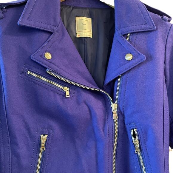 Gap Blogger Favorite Royal Purple Wool Moto Jacket in Ultra Violet - Picture 5 of 10